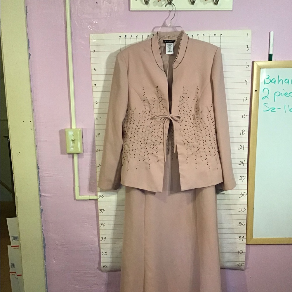 BAHARI ... NWOT vintage evening gown sz16  mauve